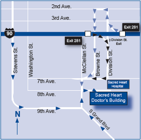 Sacred Heart Doctor's Building Location Map